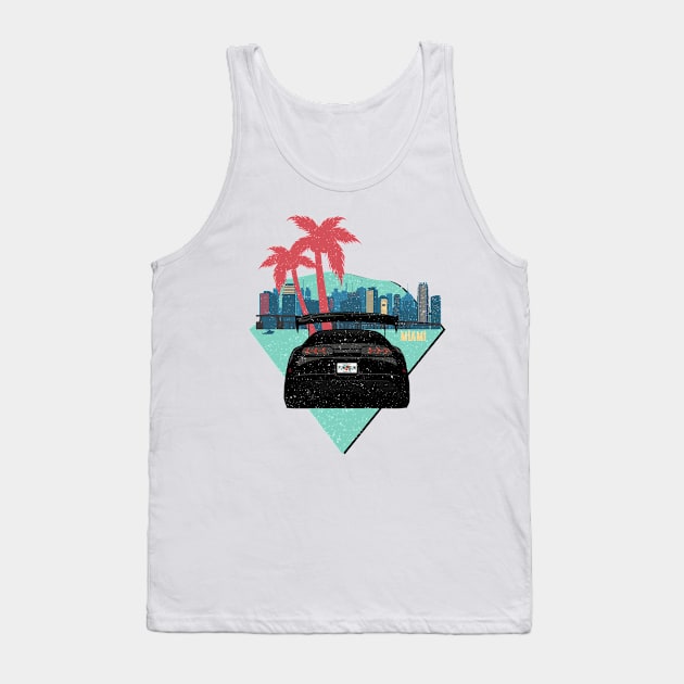 Supra 2JZ Turbo JDM Tuning Car 90s Tropical Miami Tank Top by Automotive Apparel & Accessoires